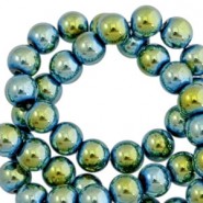 Hematite Perlen rund 8mm Indicolite blue